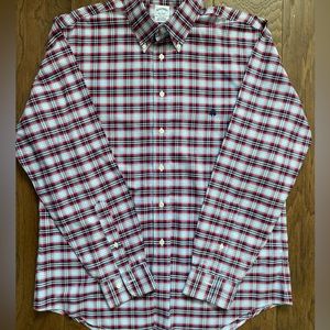 Brooks Brothers Large Red Plaid Button Down Shirt